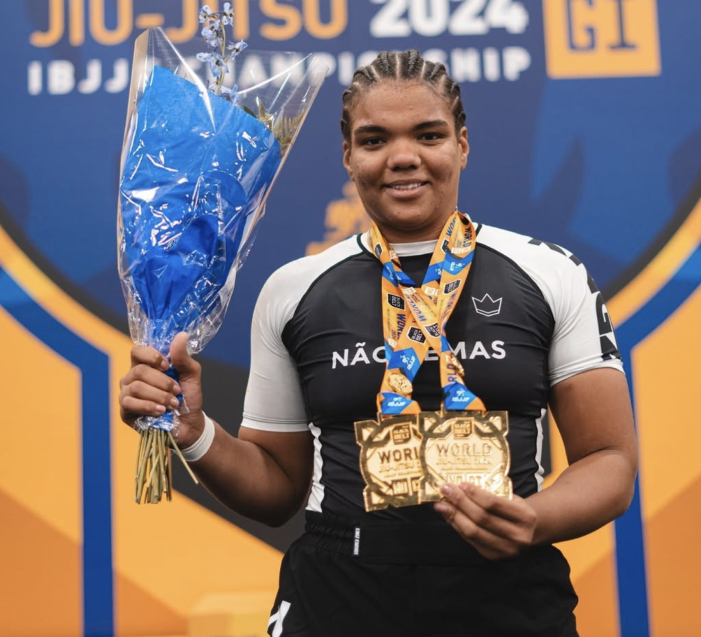 Gabrieli Pessanha campeã mundial no-gi 2024 peso e absoluto - foto: Ibjjf